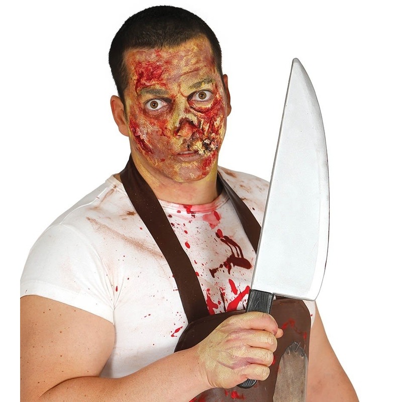 Horror slagersmes/vleesmes Halloween verkleed accessoire 43 cm