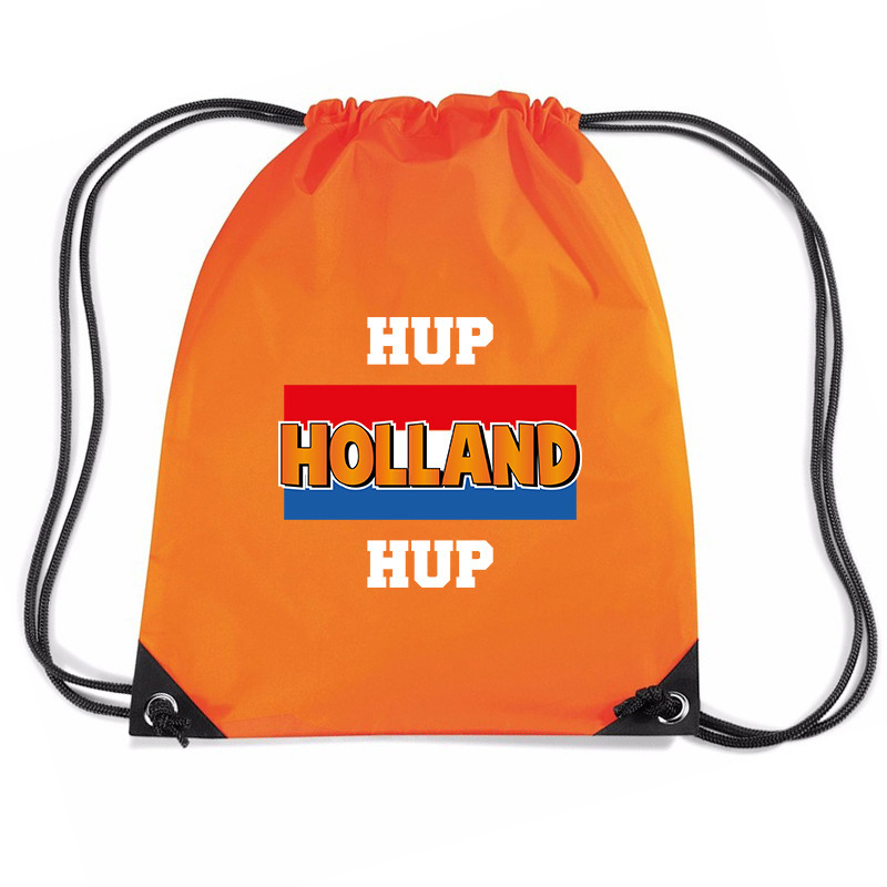 Hup Holland hup voetbal rugzakje - sporttas met rijgkoord oranje