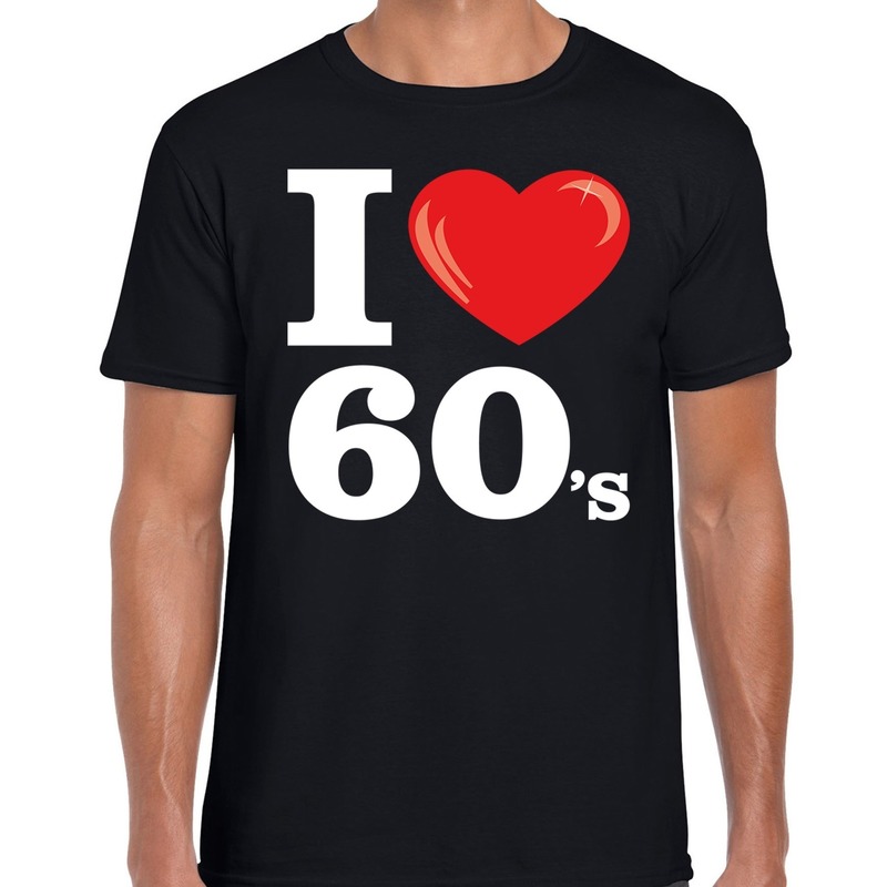I love 60s / sixties t-shirt zwart heren