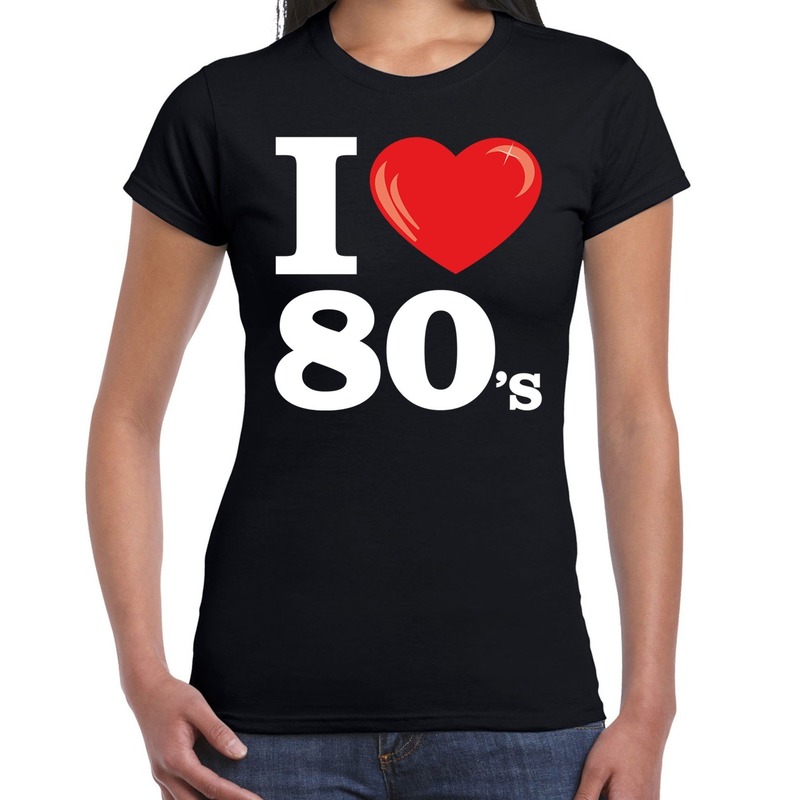 I love 80s / eighties t-shirt zwart dames