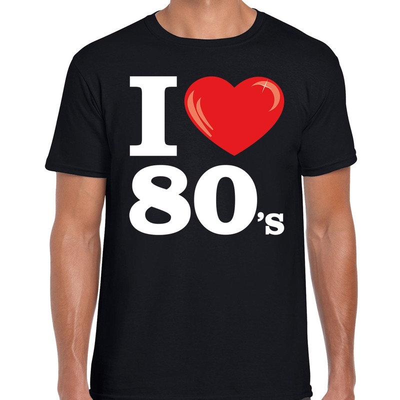 I love 80s / eighties t-shirt zwart heren