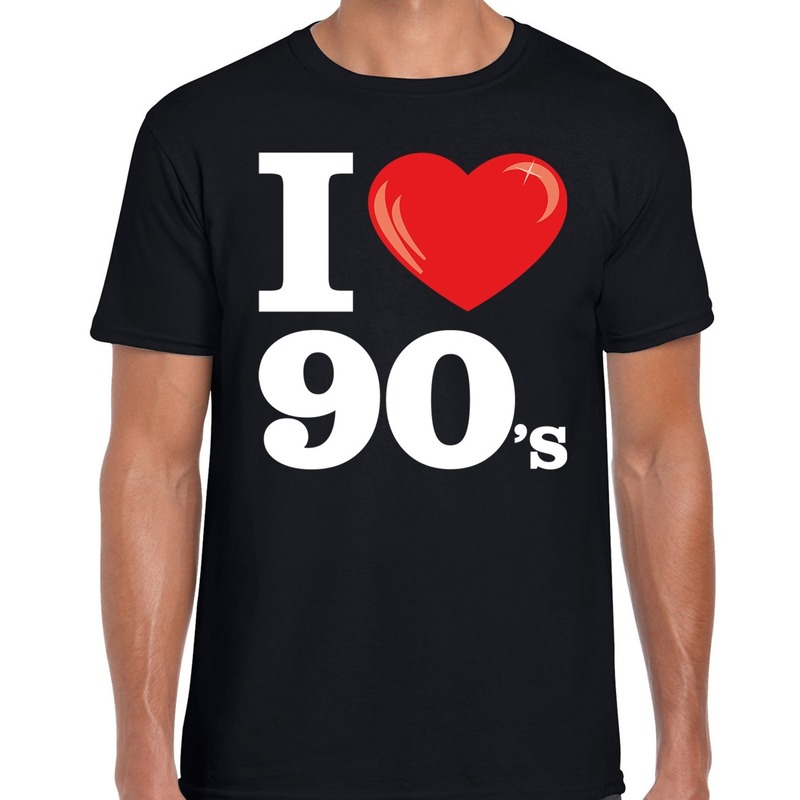 I love 90s / nineties t-shirt zwart heren