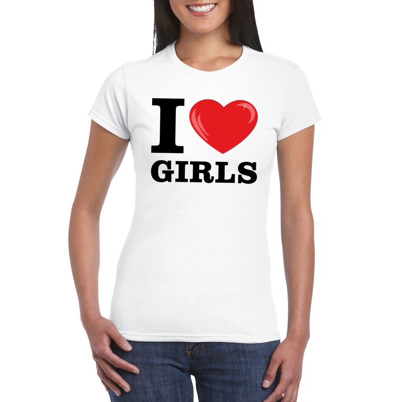 I love girls t-shirt wit dames