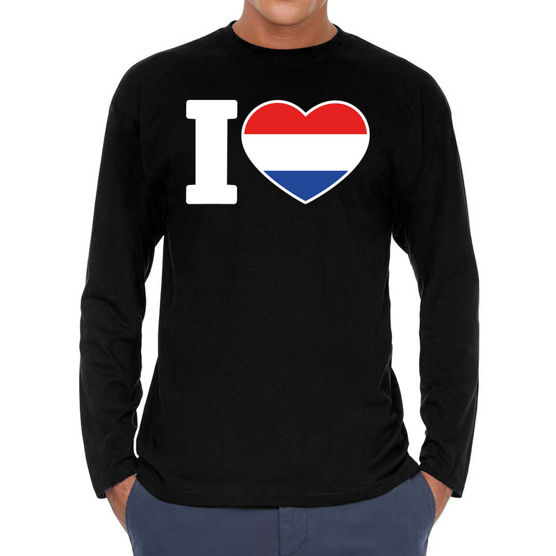I love Holland long sleeve t-shirt zwart voor heren