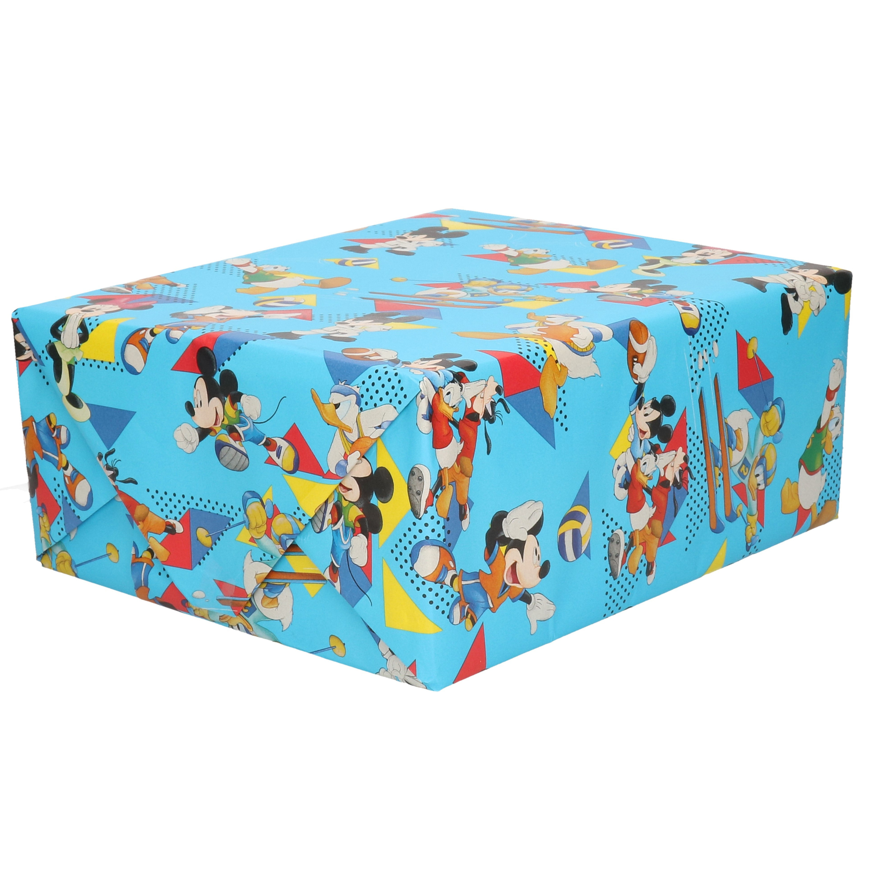 Inpakpapier/cadeaupapier Disney Mickey Mouse sports blauw 200x70 cm