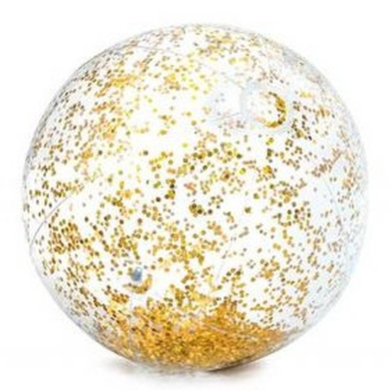 Intex opblaasbare gouden glitter strandbal 51 cm speelgoed