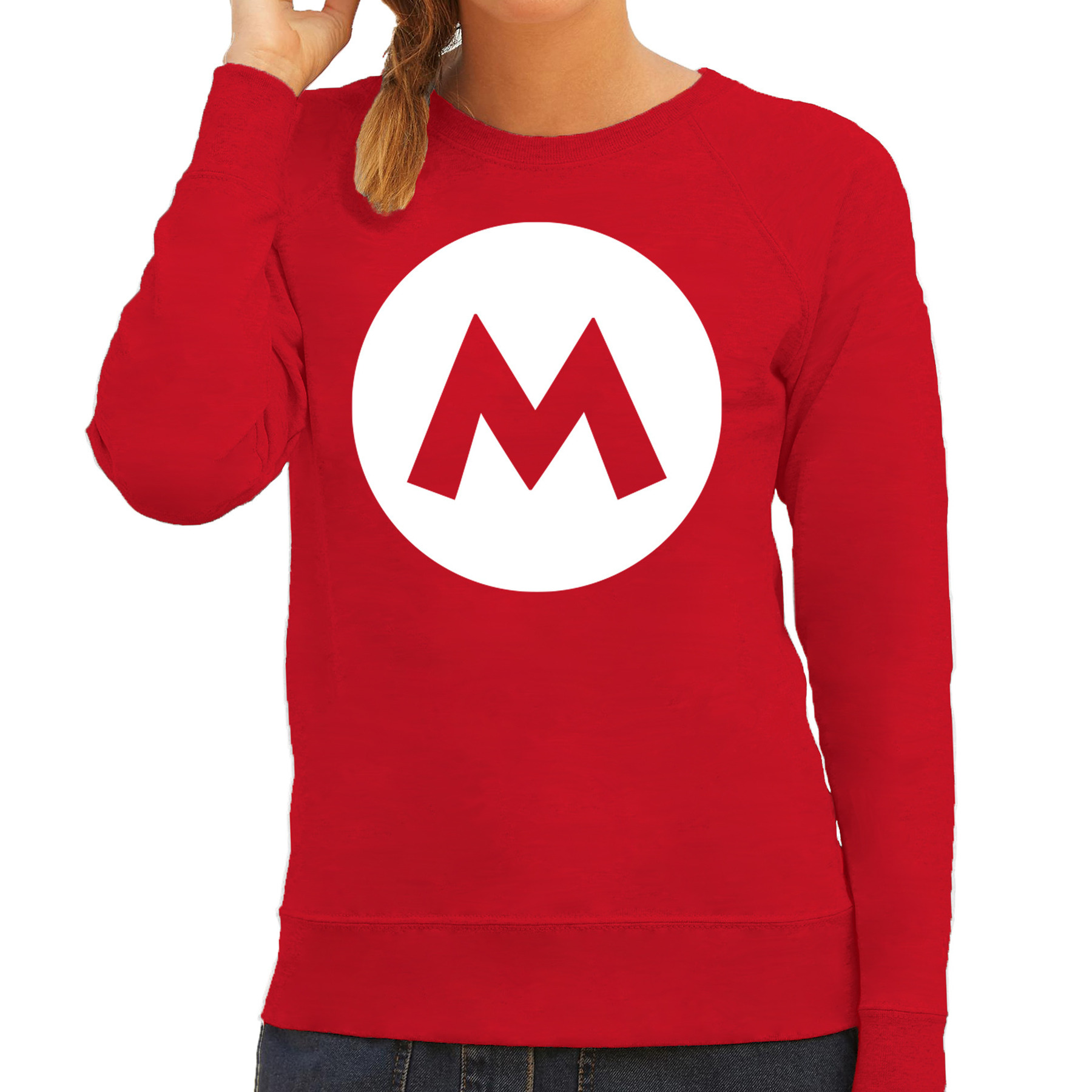 Italiaanse Mario loodgieter verkleed sweater / trui rood voor dames