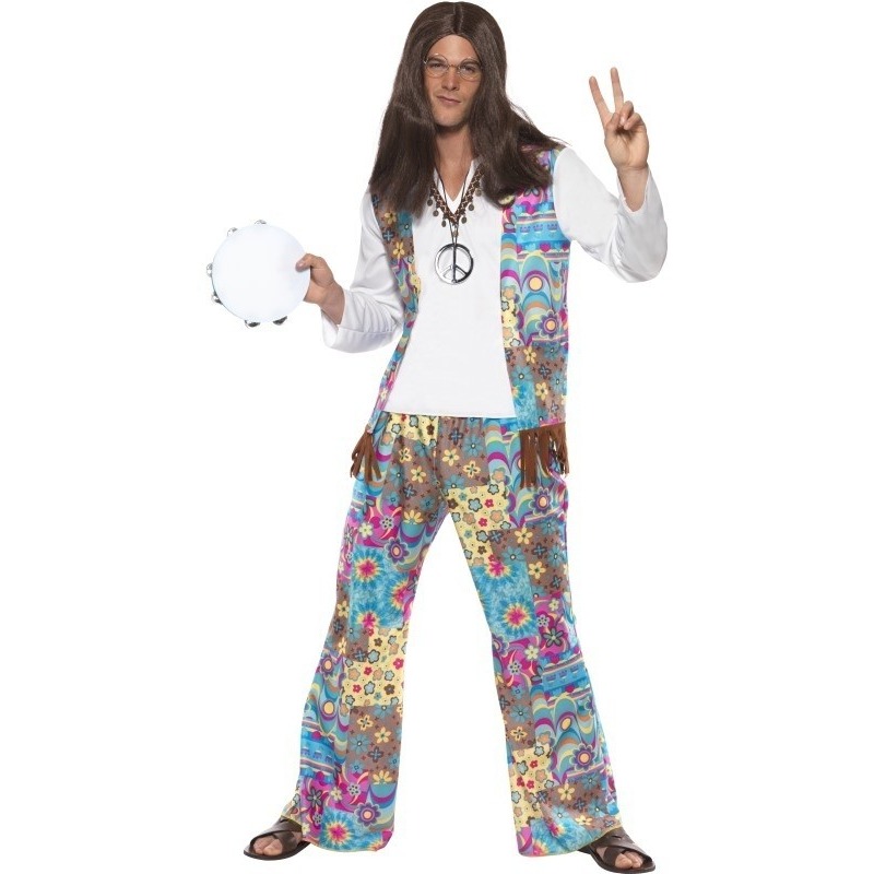 Jaren 60 hippie kostuum Groovy voor heren
