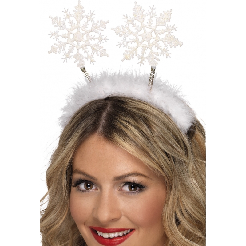 Kerst diadeem/tiara met sneeuwvlokken