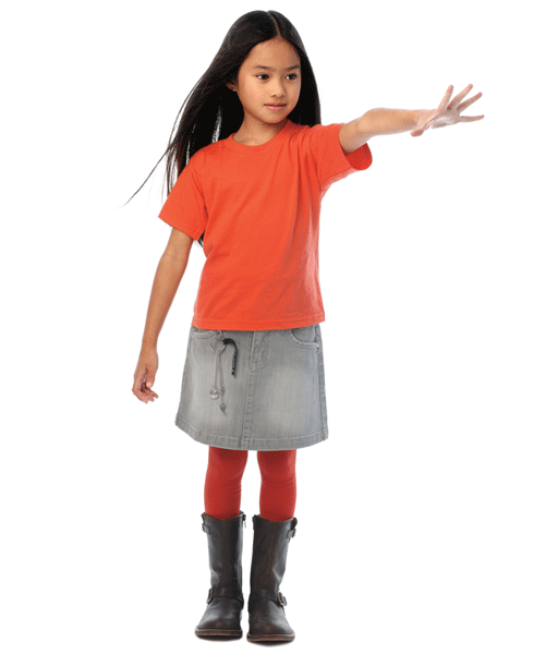 Tshirt voor kinderen in de kleur oranje
