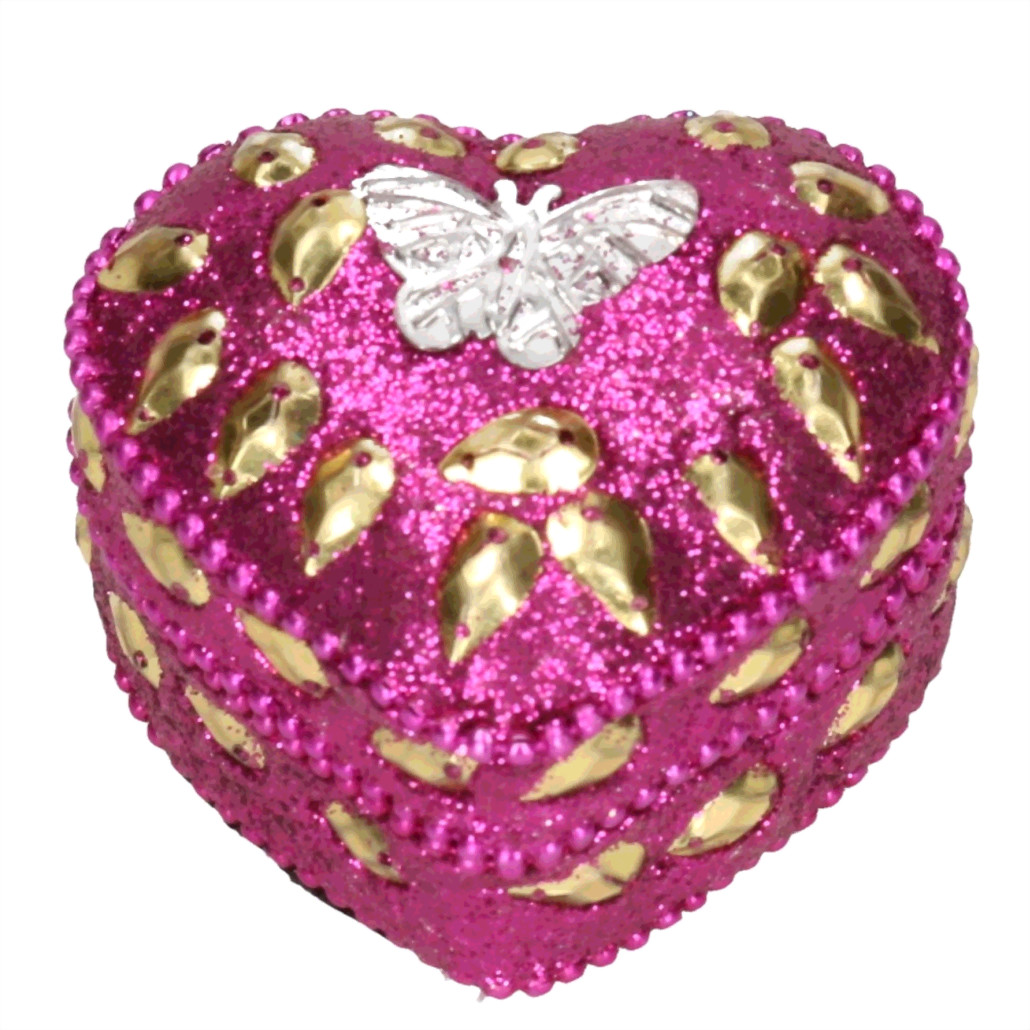 Kinder tanden doosje vlinder roze 6 cm