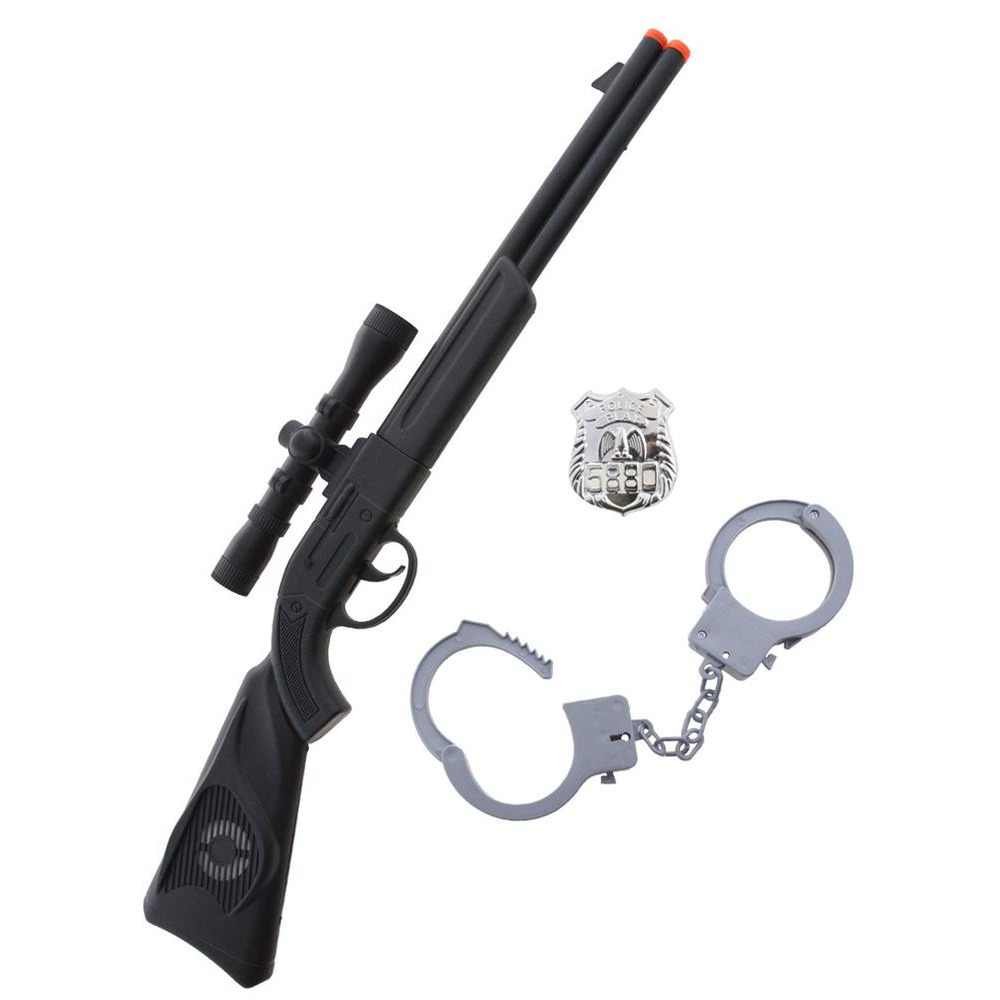 Kinderen speelgoed verkleed geweer en accessoires set voor politie agenten 3-delig