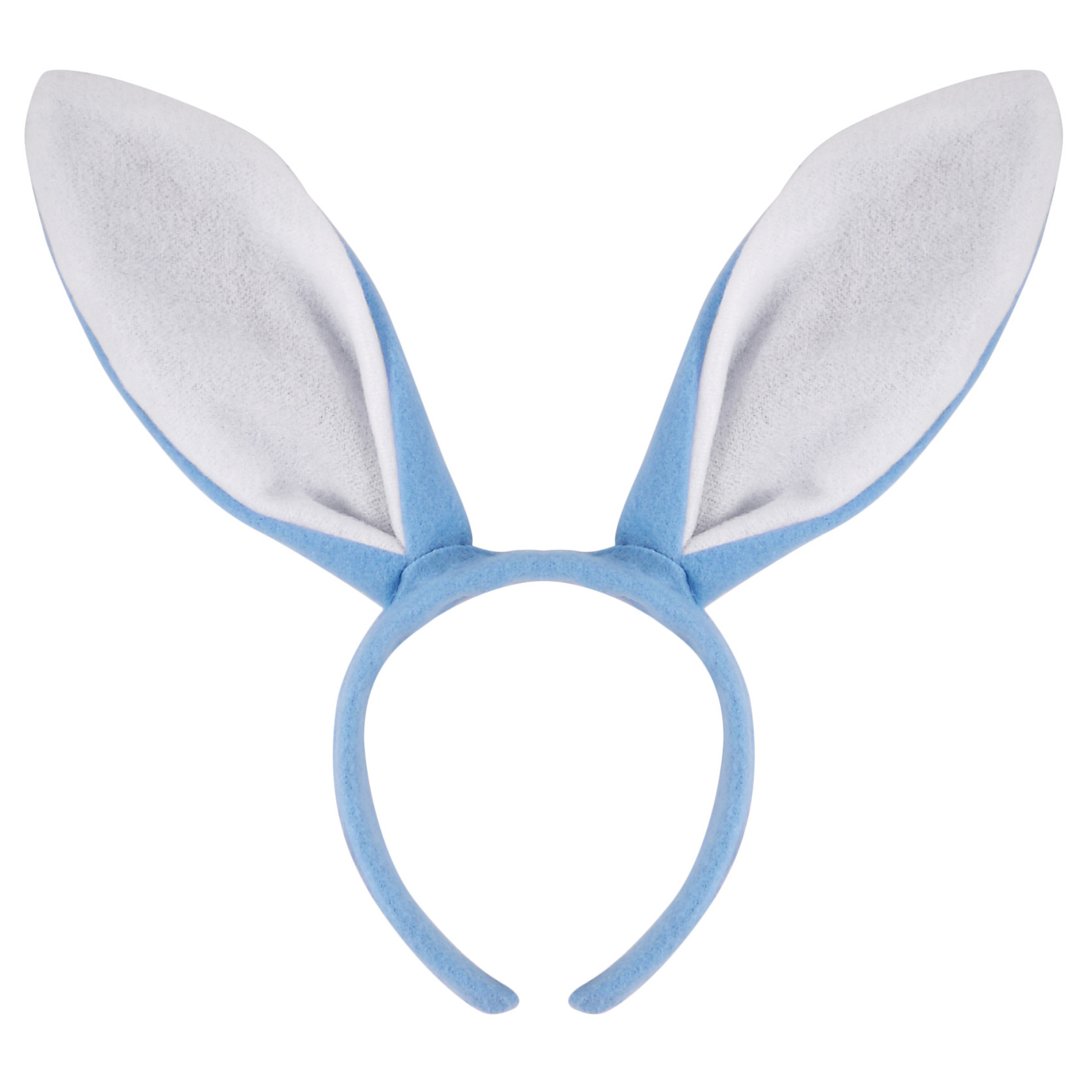 Konijnen/bunny oren licht blauw met wit voor volwassenen 27 x 28 cm