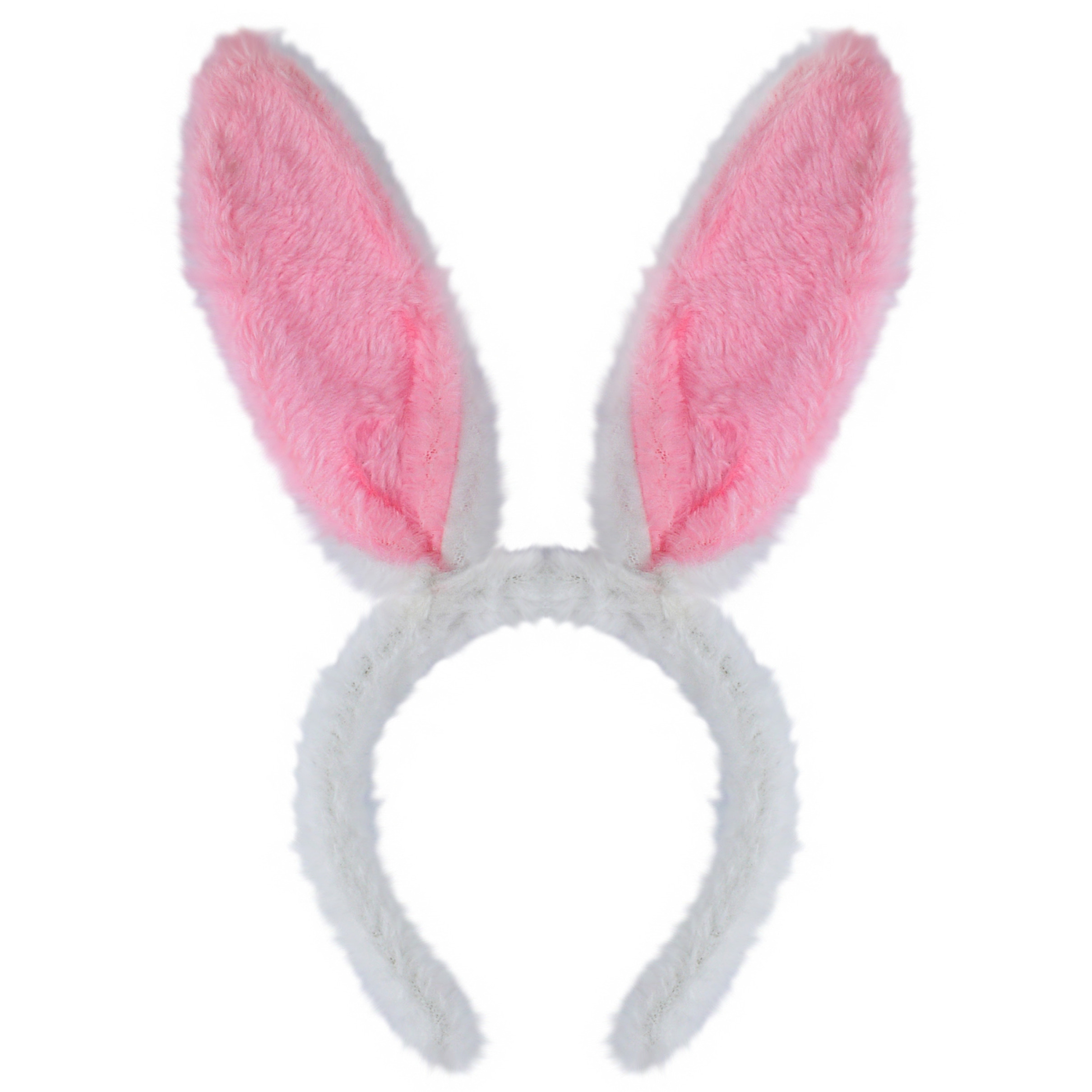 Konijnen/bunny oren wit met roze voor volwassenen 29 x 23 cm