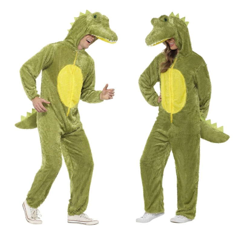 Krokodil onesie kostuum voor volwassenen