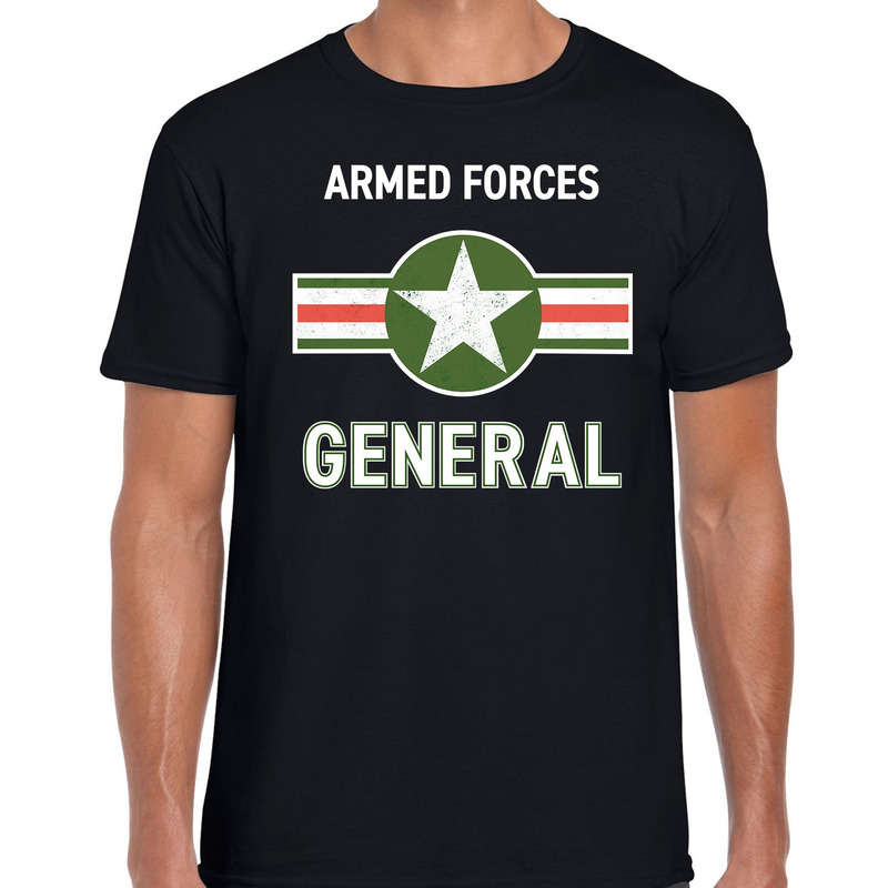Landmacht / Armed forces verkleed t-shirt zwart voor heren
