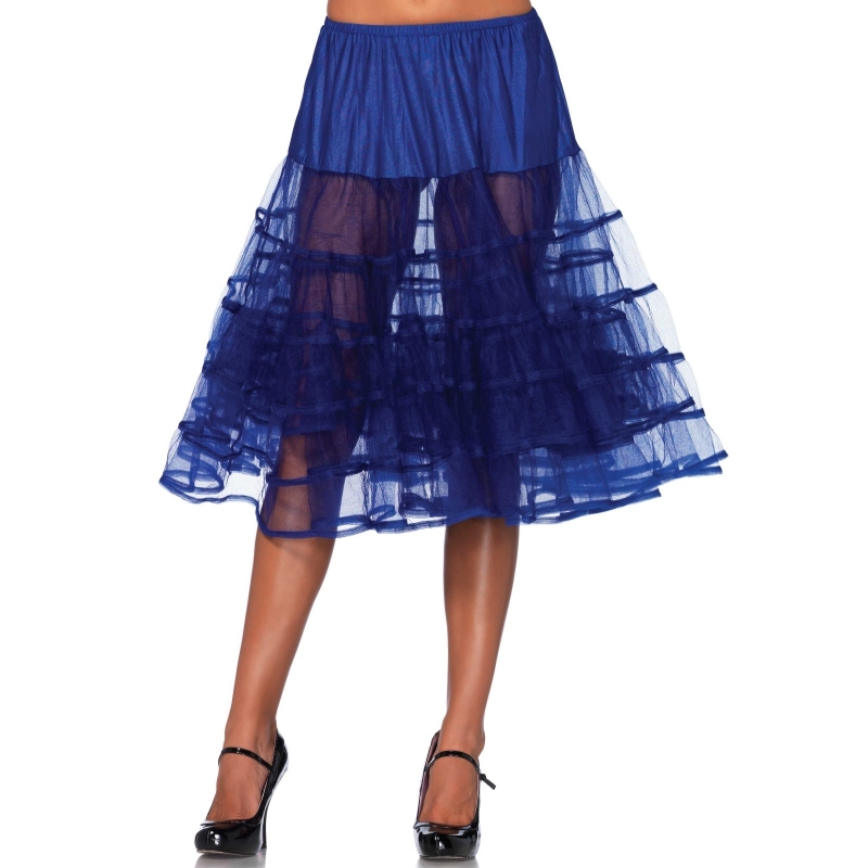 Lange kobalt blauwe petticoat 65 cm
