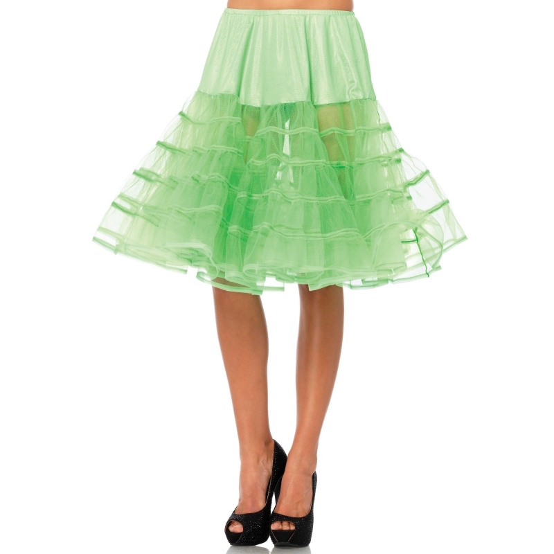 Lange neon groene petticoat 65 cm
