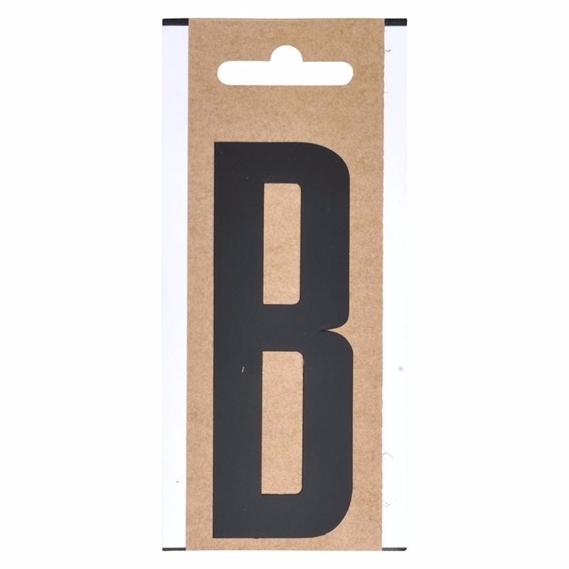 Letter sticker B zwart 10 cm
