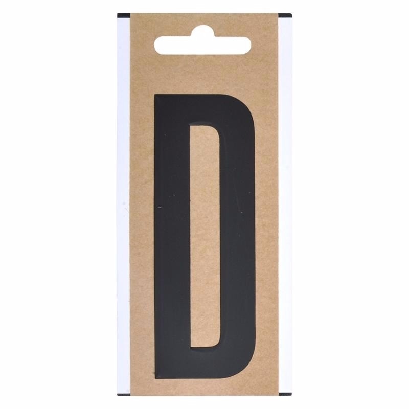 Letter sticker D zwart 10 cm
