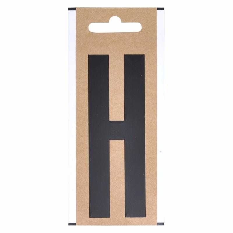 Letter sticker H zwart 10 cm