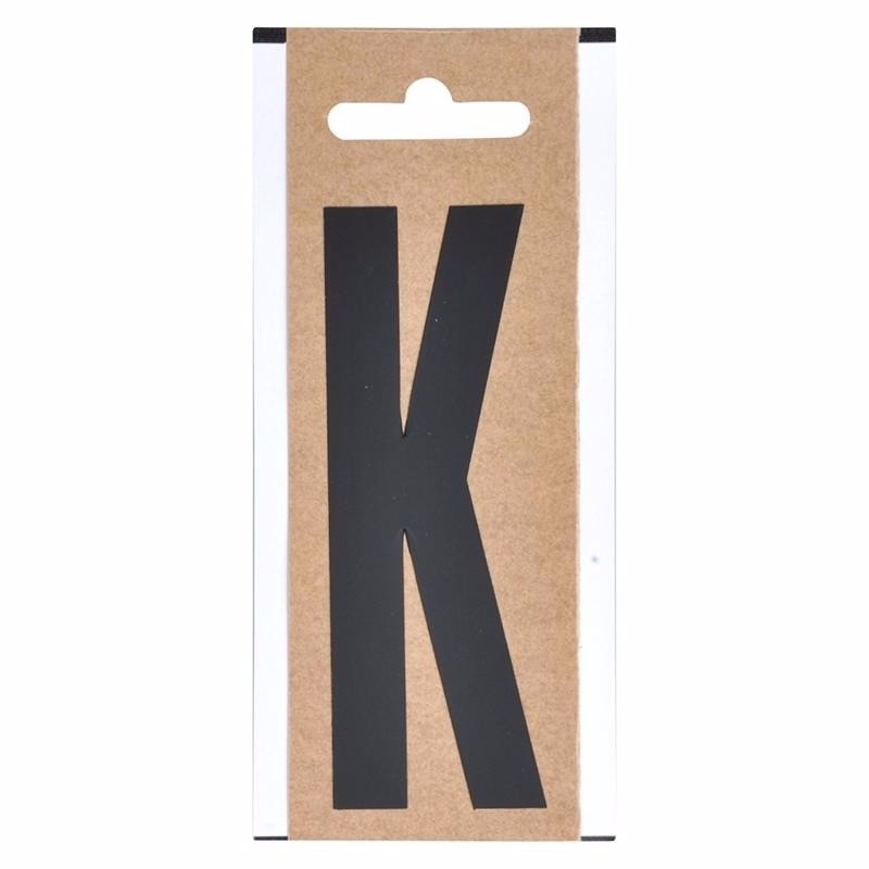 Letter sticker K zwart 10 cm
