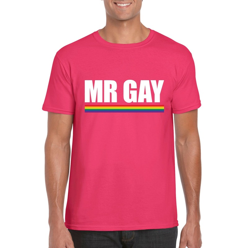 LGBT shirt roze Mister Gay heren