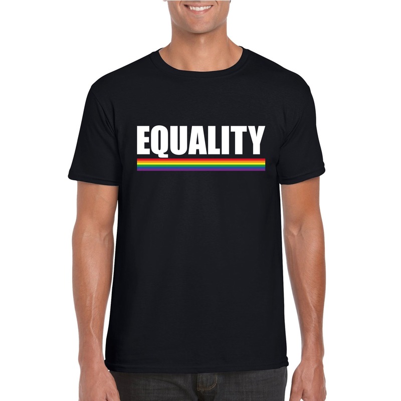 LGBT shirt zwart Equality heren