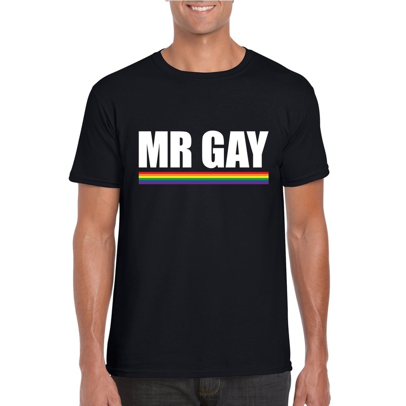 LGBT shirt zwart Mister Gay heren