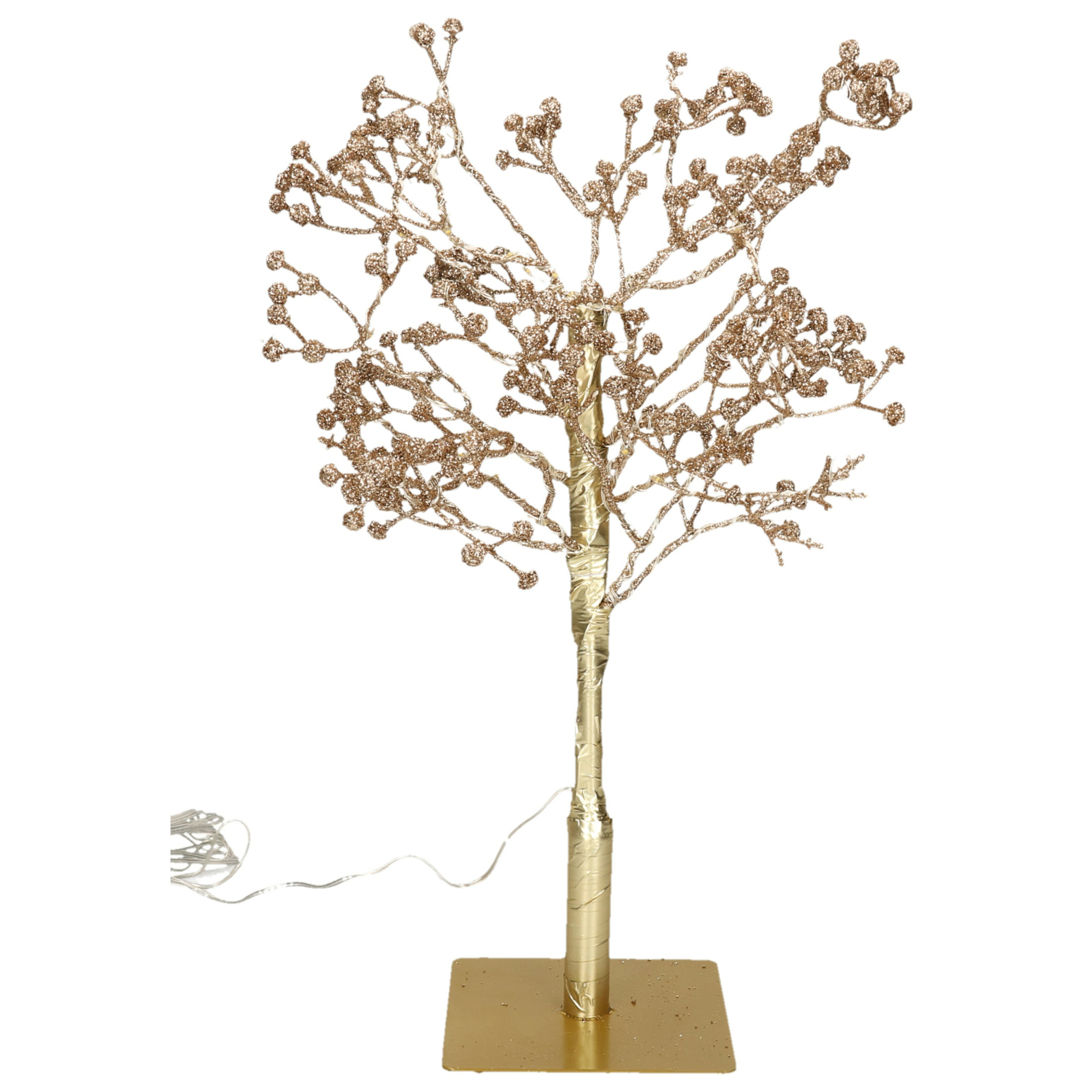 Lichtboom - 48 led lichtjes - H50 cm -goud -verlichte figuren boompjes