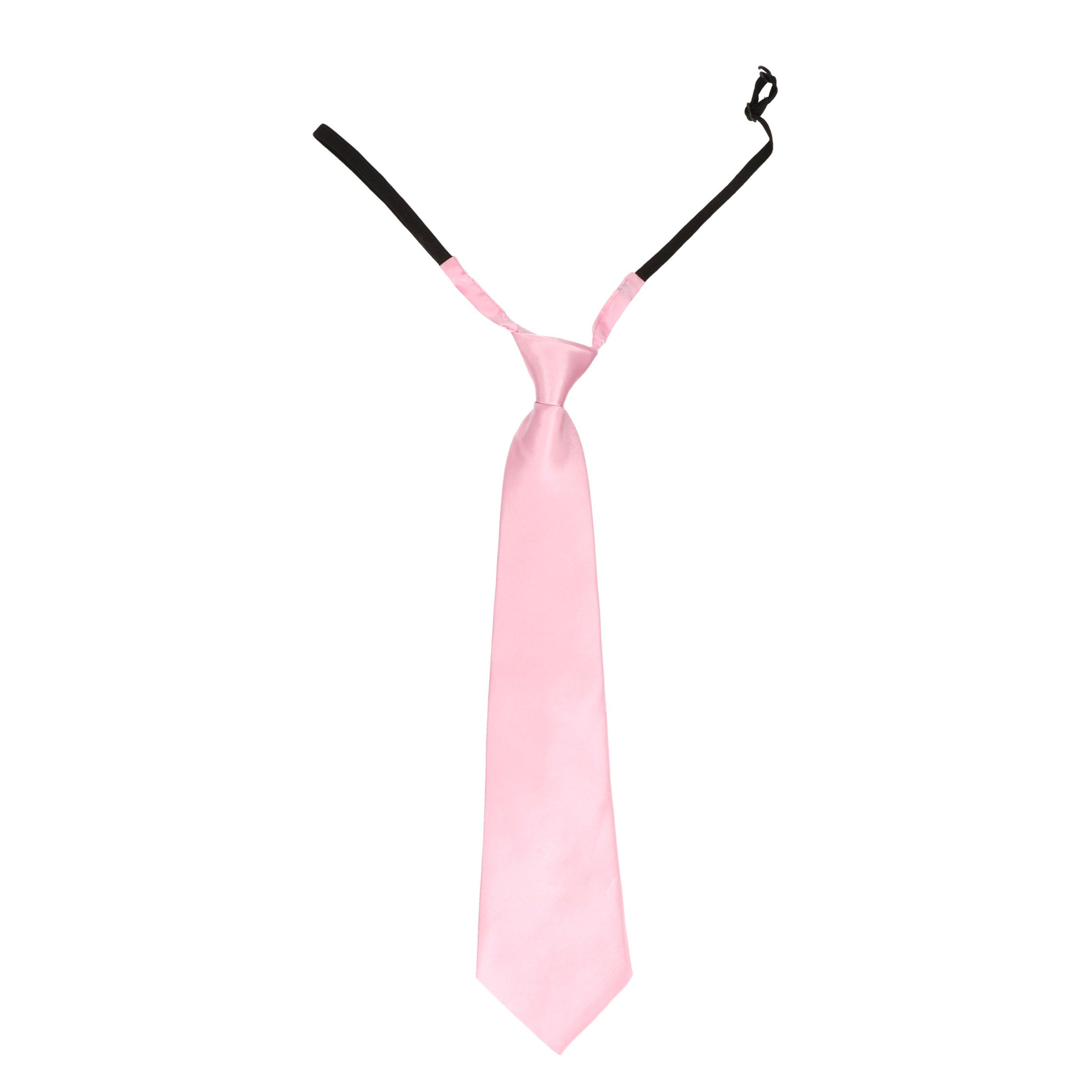 Lichtroze stropdas 40 cm verkleedaccessoire voor dames/heren