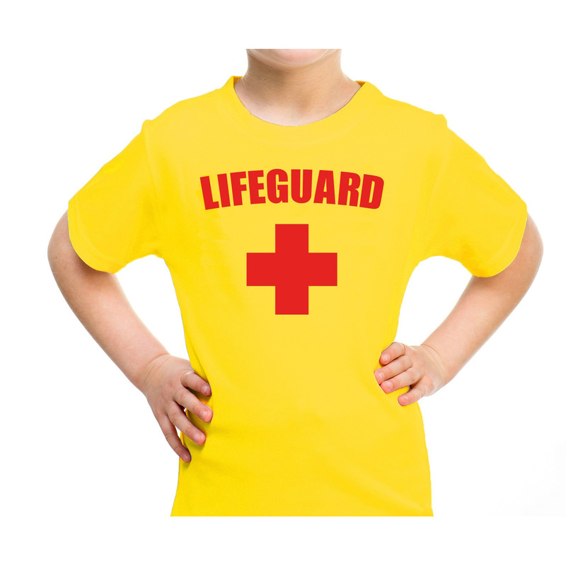 Lifeguard/ strandwacht verkleed shirt geel kids