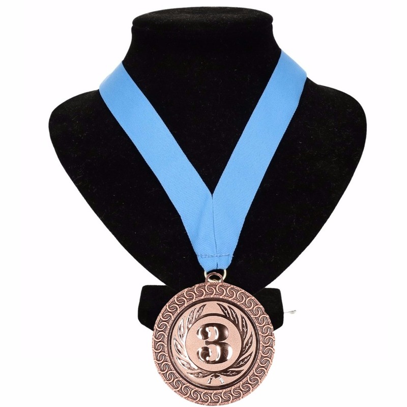 Lint lichtblauw met bronzen medaille