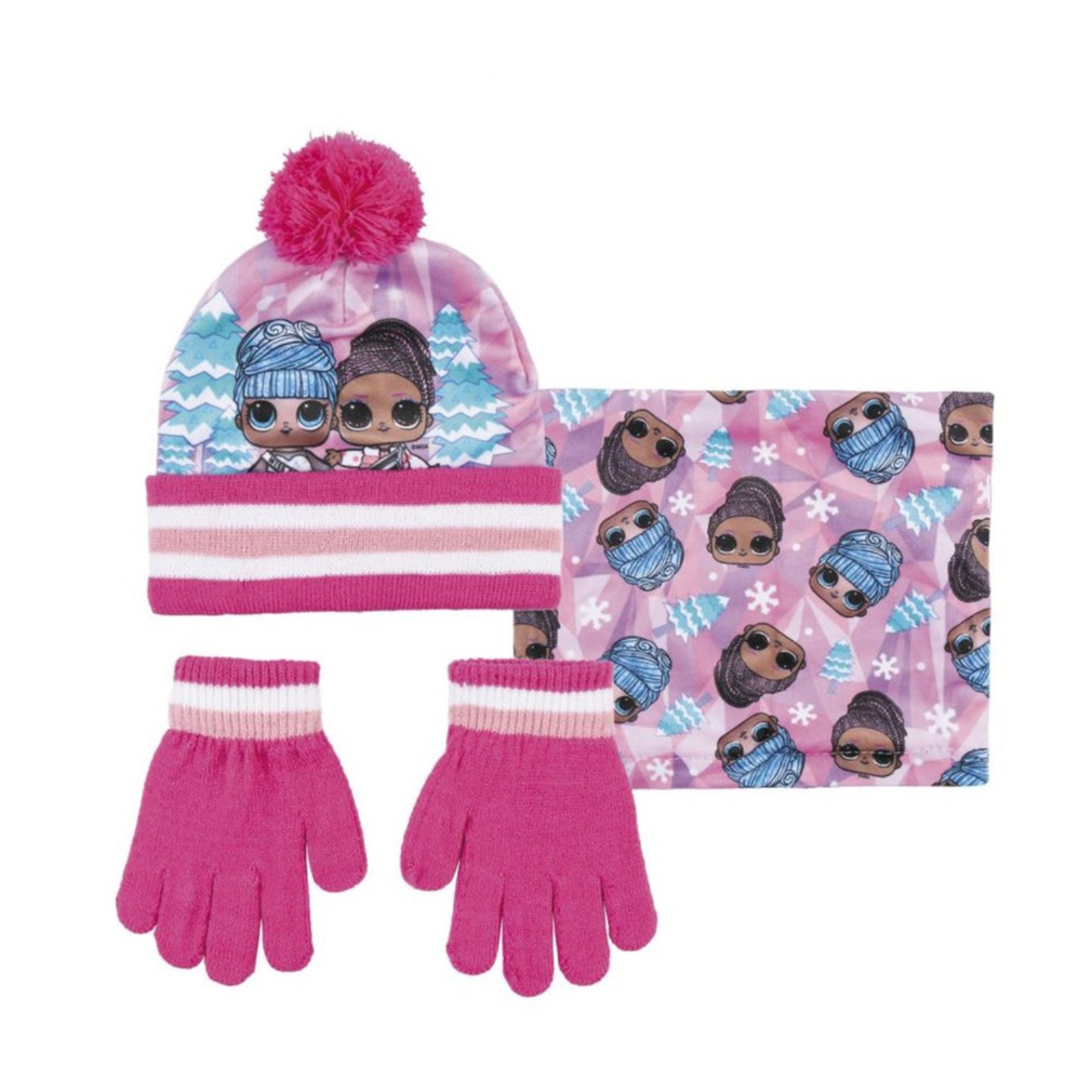 LOL Surprise winter set voor kinderen met muts en handschoenen