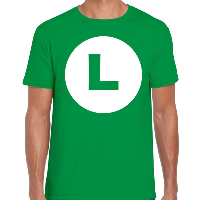 Luigi loodgieter verkleed t-shirt groen voor heren