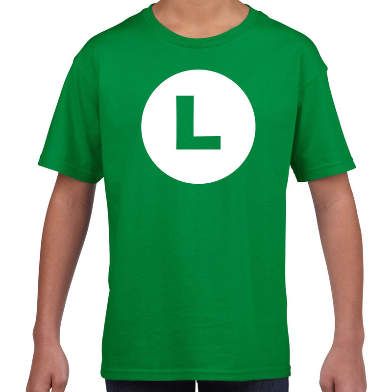 Luigi loodgieter verkleed t-shirt groen voor kinderen