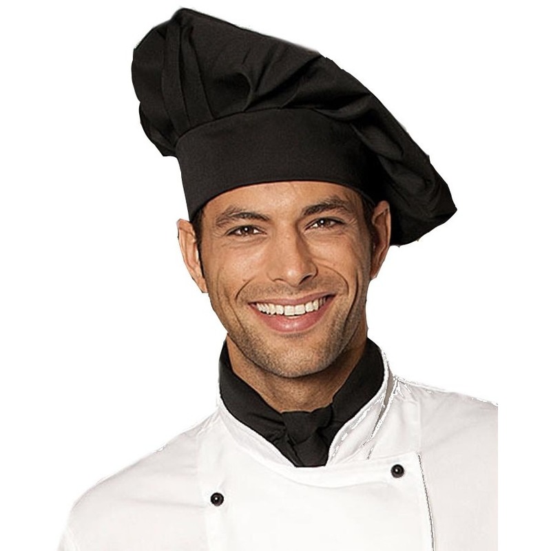 Luxe chefkok koksmuts zwart voor volwassenen