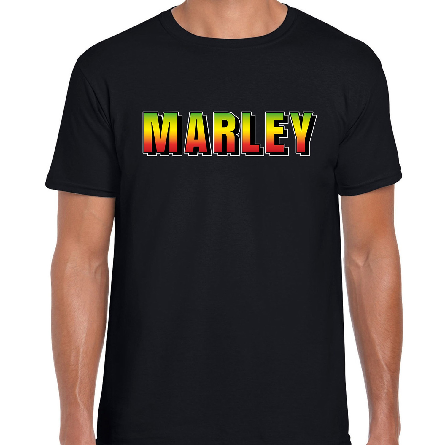 Marley fun tekst t-shirt zwart heren