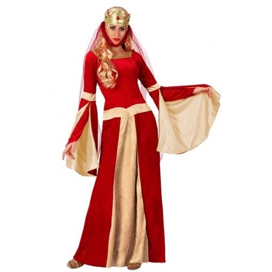 Middeleeuwse koningin verkleed jurk voor dames