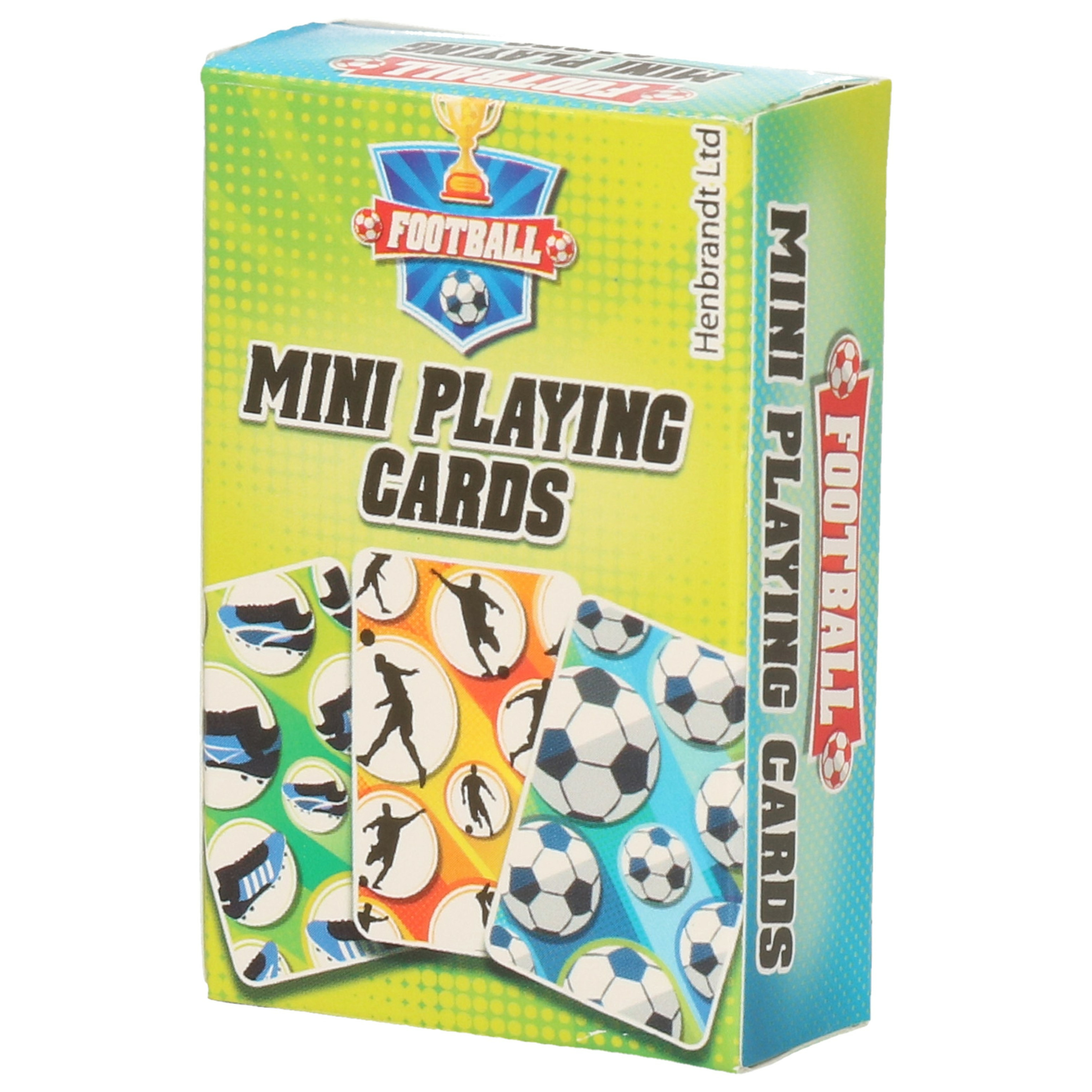 Mini voetbal thema speelkaarten 6 x 4 cm in doosje