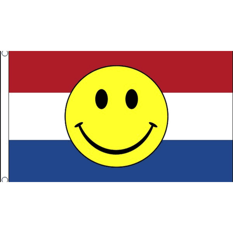 Nederlandse vlag met blij gezichtje 90 x 150 cm