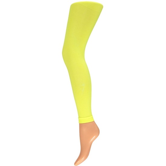 Neon gele legging 200 denier voor dames