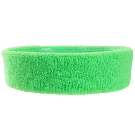 Neon groene hoofd zweetband voor volwassenen
