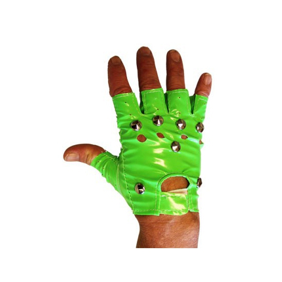 Neon groene punk handschoenen