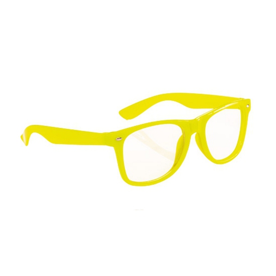 Neon verkleed bril fel geel