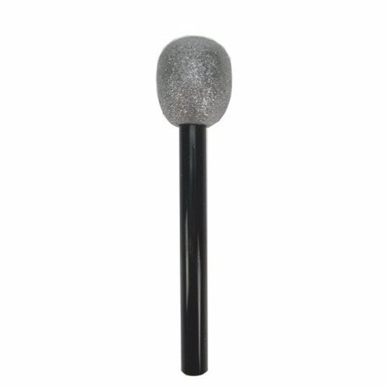 Nep microfoon zwart/zilver 30 cm
