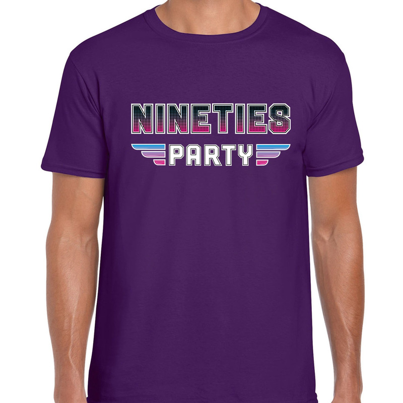 Nineties party / feest t-shirt paars voor heren