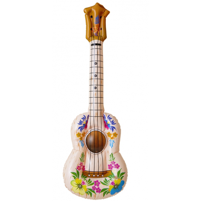 Opblaasbare hawaii gitaar met bloemen