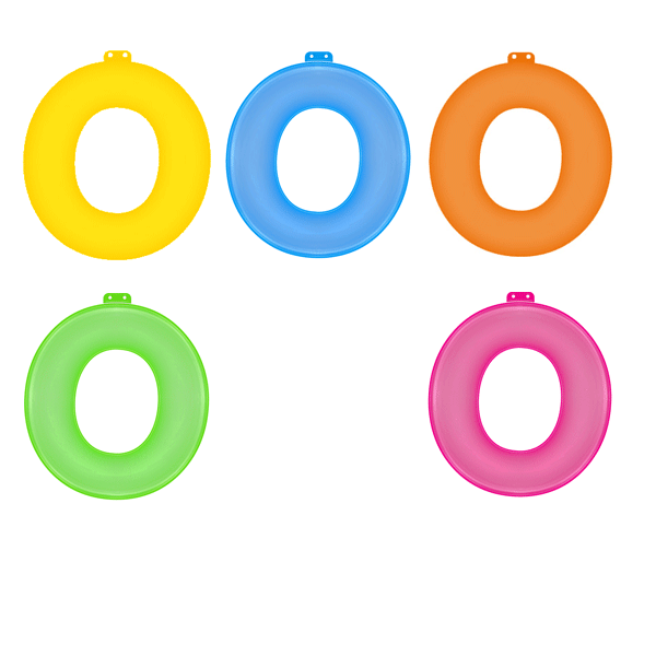 Opblaasletters O in verschillende kleuren