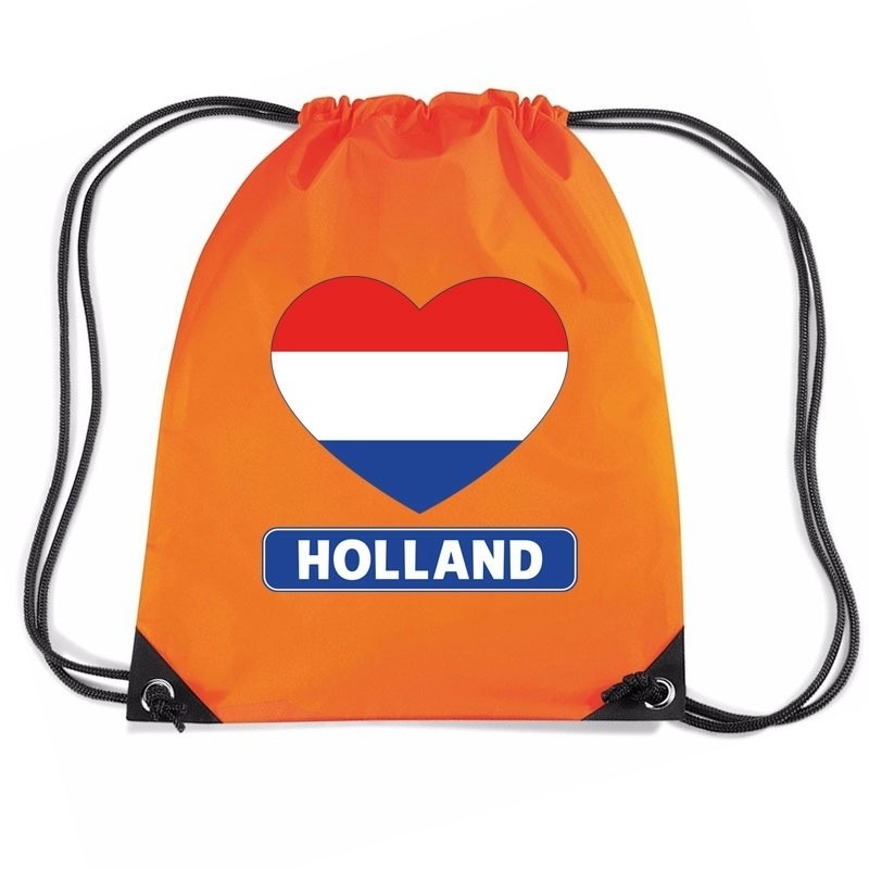 Oranje Holland hart vlag rugzak